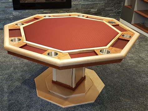 Octagon mesa de poker planos de madeira